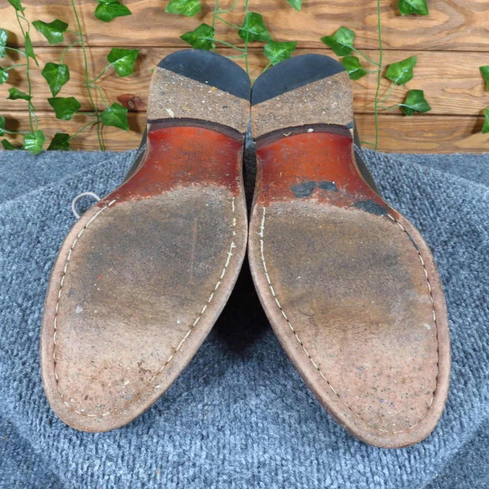 Johnston & Murphy 15-4705 Mens Cap Toe Oxford Size 9M Dress Shoes Black Leather‎